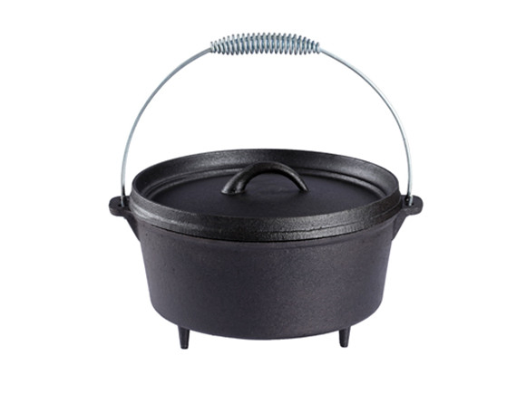 Чугунная глубокая жаровня-духовка для кемпинга