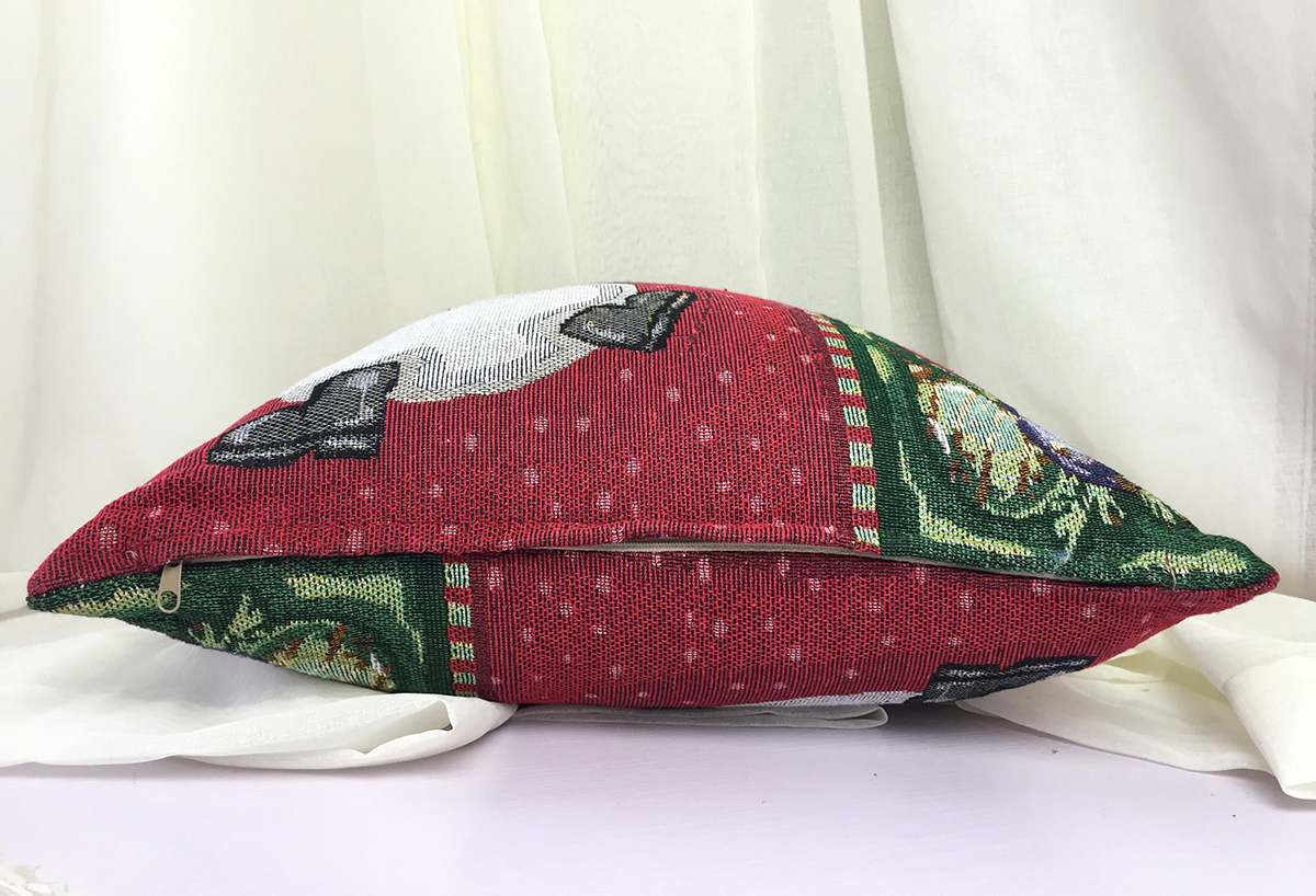 Hot Sale Christmas Cushion Cover Festival Pillow Cases Customized Jacquard Woven Cushion Cover