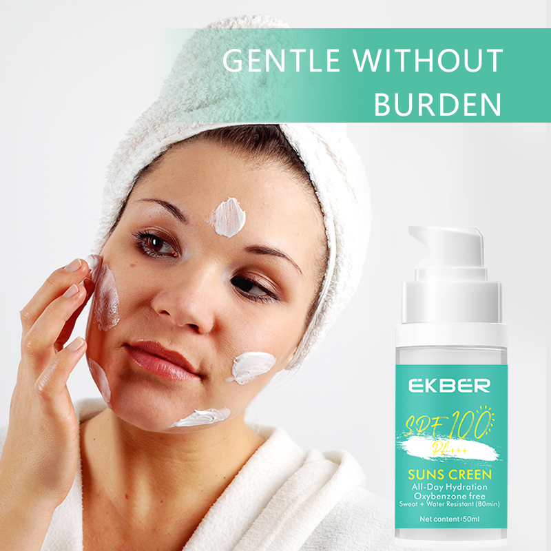 2022 Wholesale Ekber Oil Free Sunblock Skin Care Tinted Sunscreen Lotion SPF100+++ Sunscreen Cream 60ml