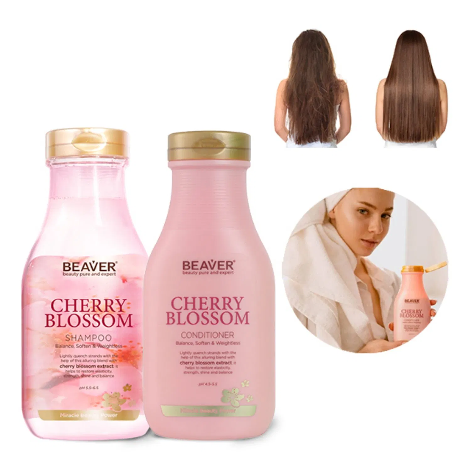 Beaver Cherry Blossom Hair Shampoo and Conditioner for Greasy or Oily Hair