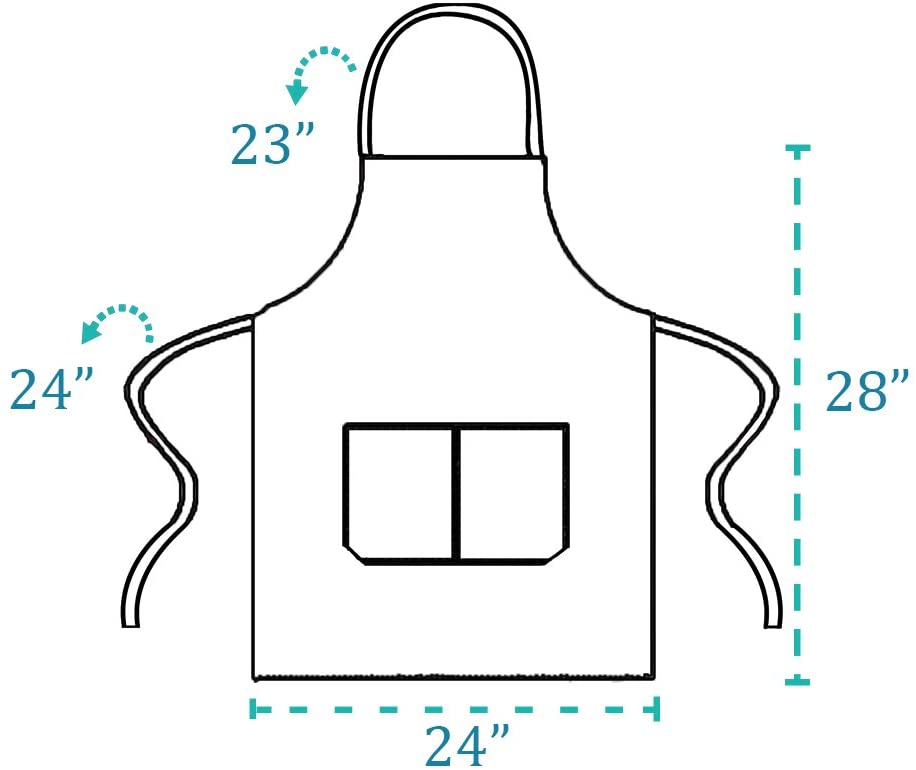 Bib Apron Waterdrop Resistant with 2 Pockets, Unisex Cooking Kitchen Aprons for Chef Couple BBQ Painting