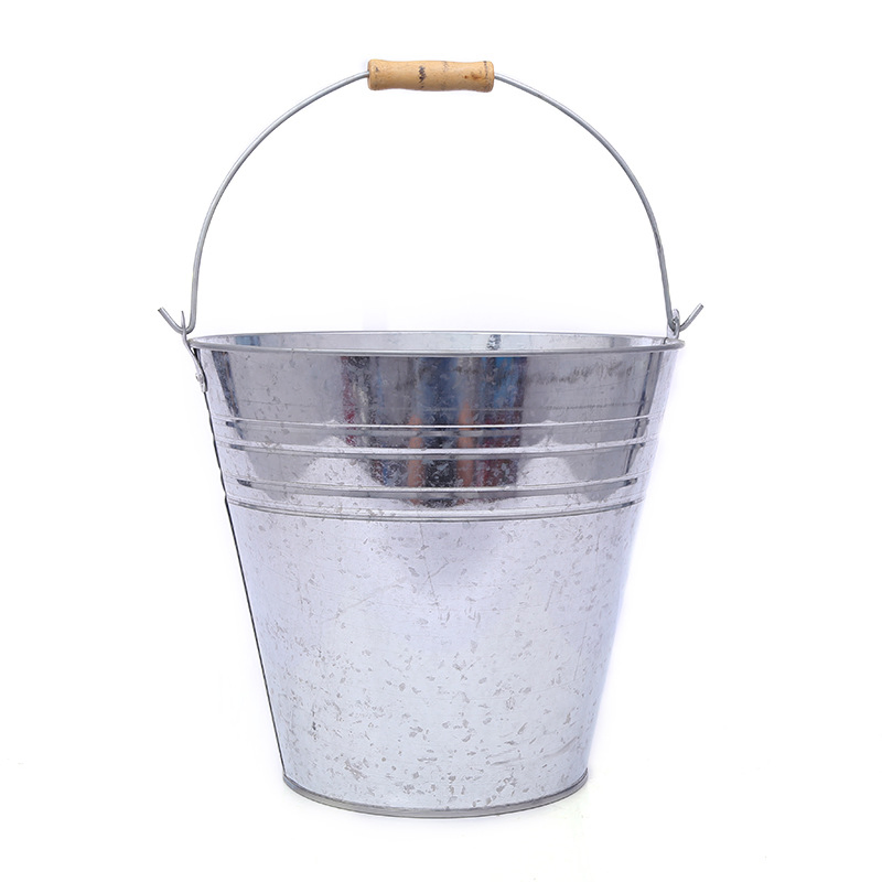 Stainless Steel Bucket with Flower Logo and Handle
