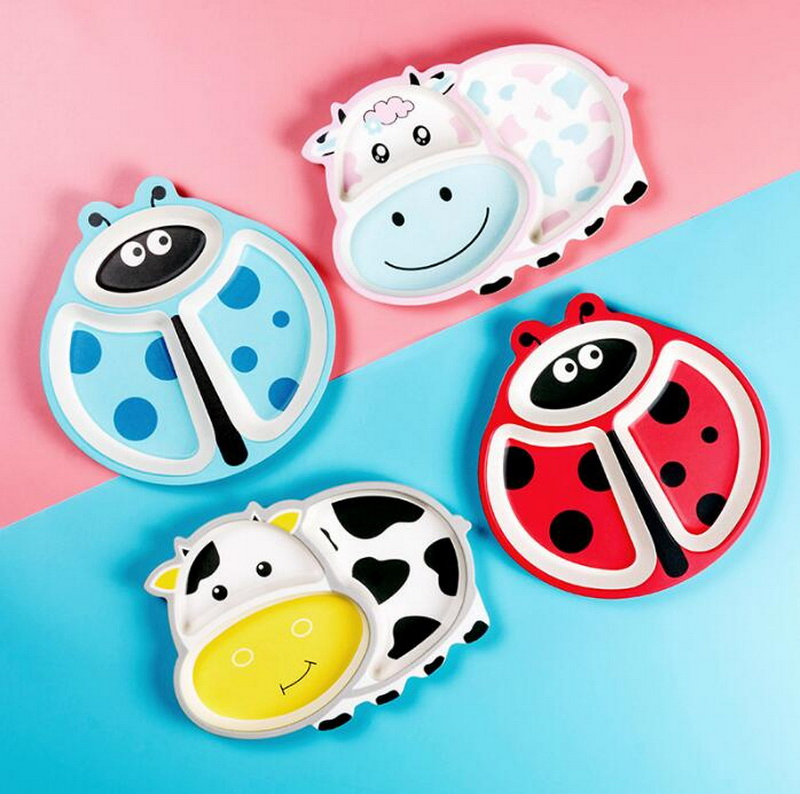 Cute Cartoon Bamboo Fiber Children′ S Dinnerware Set 5-Piece Set