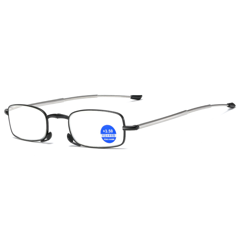 Foldable Portable Clear Metal Anti-Blue Light Reading Glasses