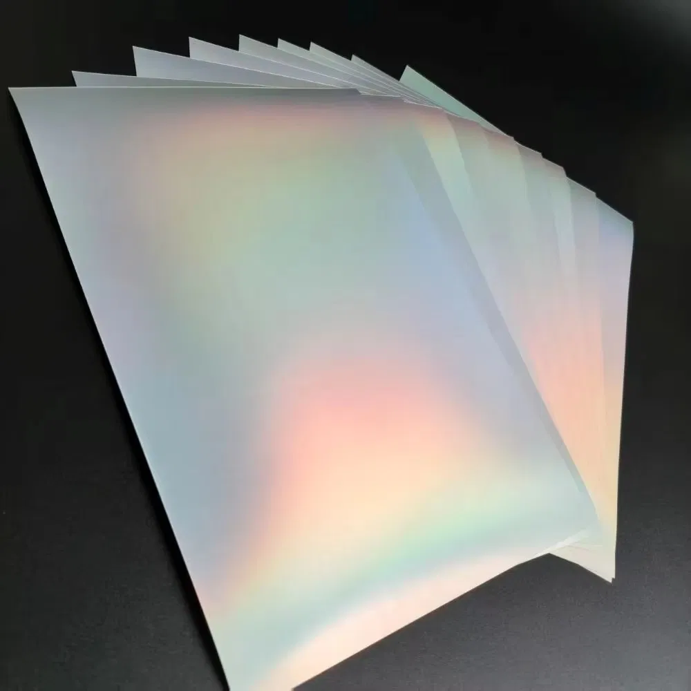 New PVC Card Hologram Lamination Overlay Film with Plain Surface for Stickers Customized Size