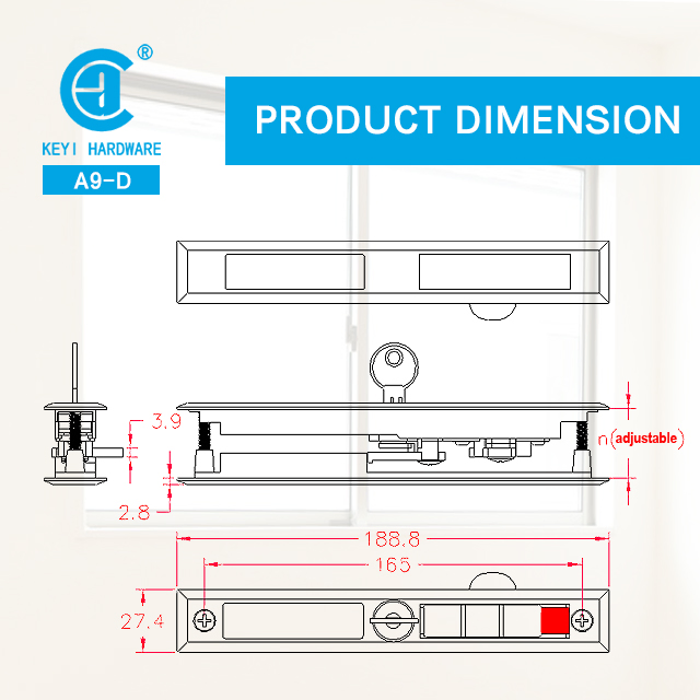 Zinc Alloy Sliding Double Side Window Lock