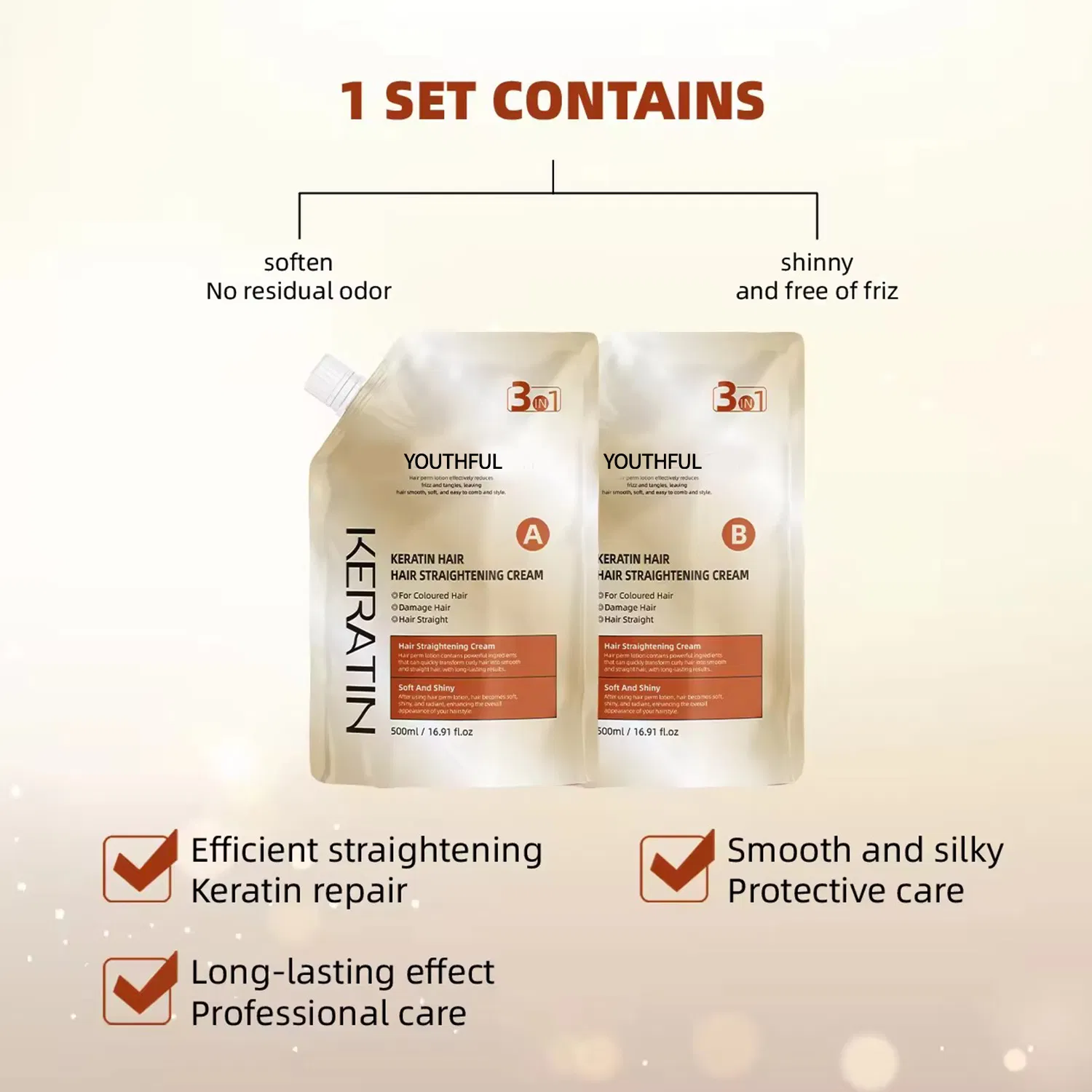 500ml Salon Chemical Perming Rebonding Hair Straightening Cream