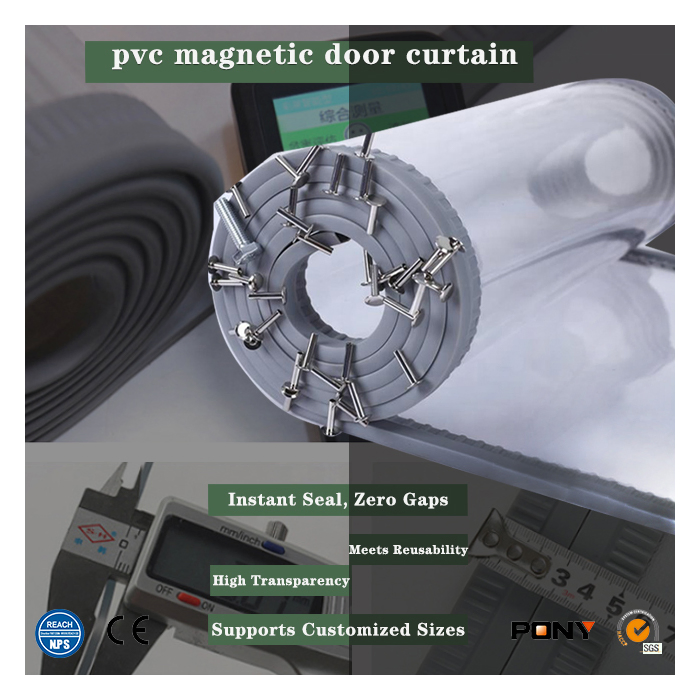 Industrial Magnetic PVC Curtain - Thick Strips with Magnetic Seal for Dust & Pest Control