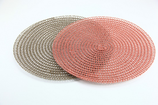 Round Durable 15 Inch Woven Gold or Silver Placemats