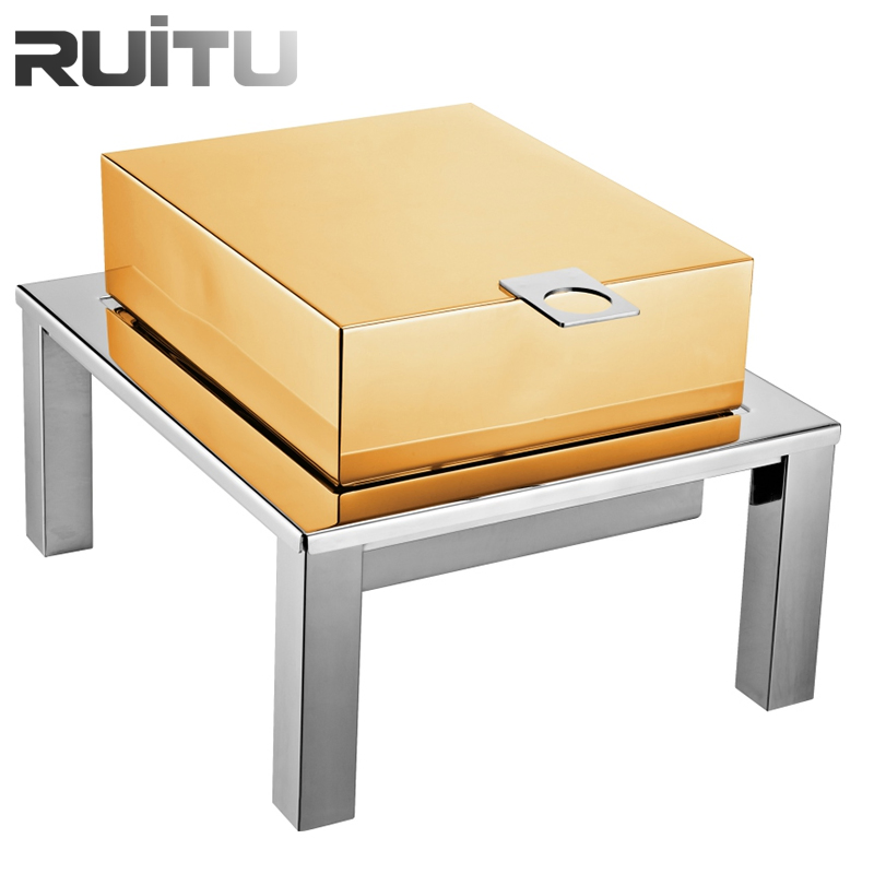 Hotel Amenities Banquet Supply Hydraulic Cover Small Wedding Chef Set Arabic Design Cheffing Dish Stainless Steel Food Warmer Golden Buffet Chefing Dish