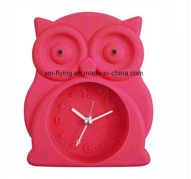 Owl Shape Silicone Home Decoration 3D Number Quartz Table Clocks