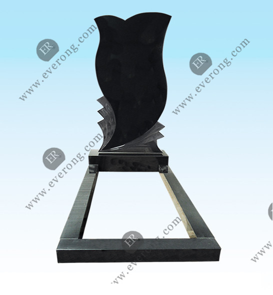 European/Russian Style Aboslute Black Granite Monument/Tombstone with Kerbs