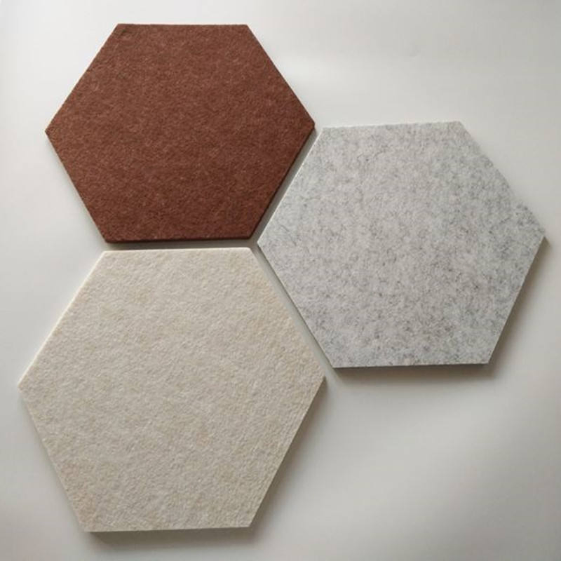 Colorful Soundproofing Wall Polyester Fiber Acoust Components Hexagon Felt Acoustic Panels Tile