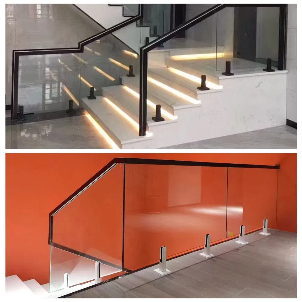 Modern Outdoor Villa Hotel Stair Balcony Frameless Glass Railing Spigot Stainless Steel 304/316 DIY