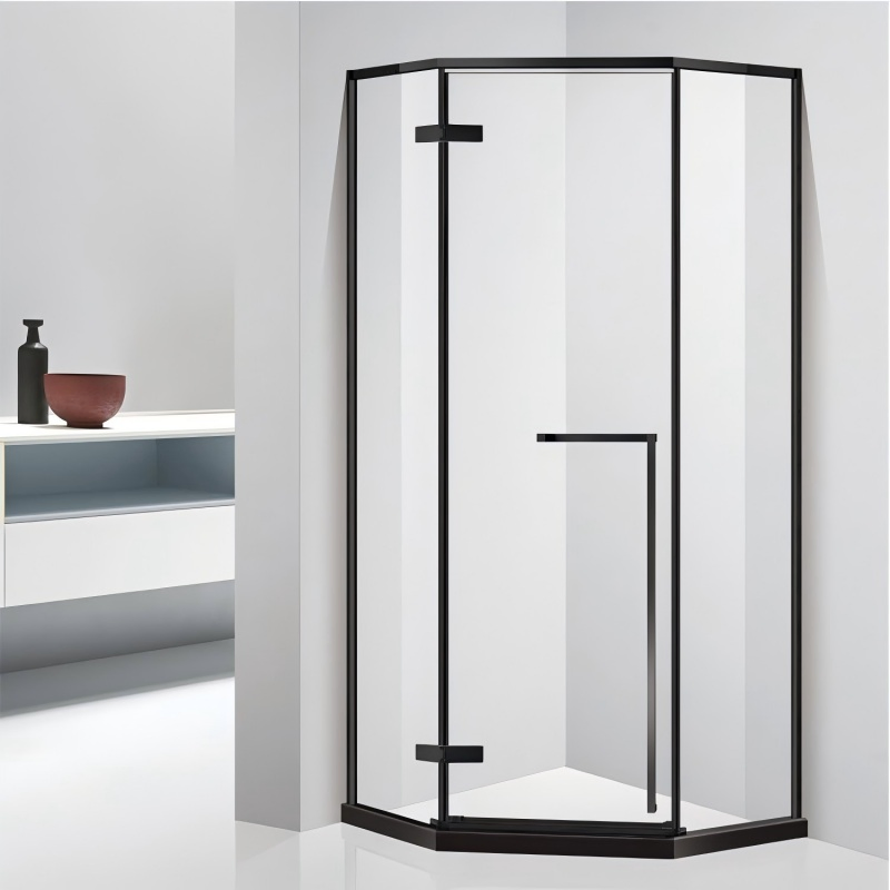 Diamond Shape Hinged Type Walk-in Shower Enclosure Waterproof Glass Shower Room