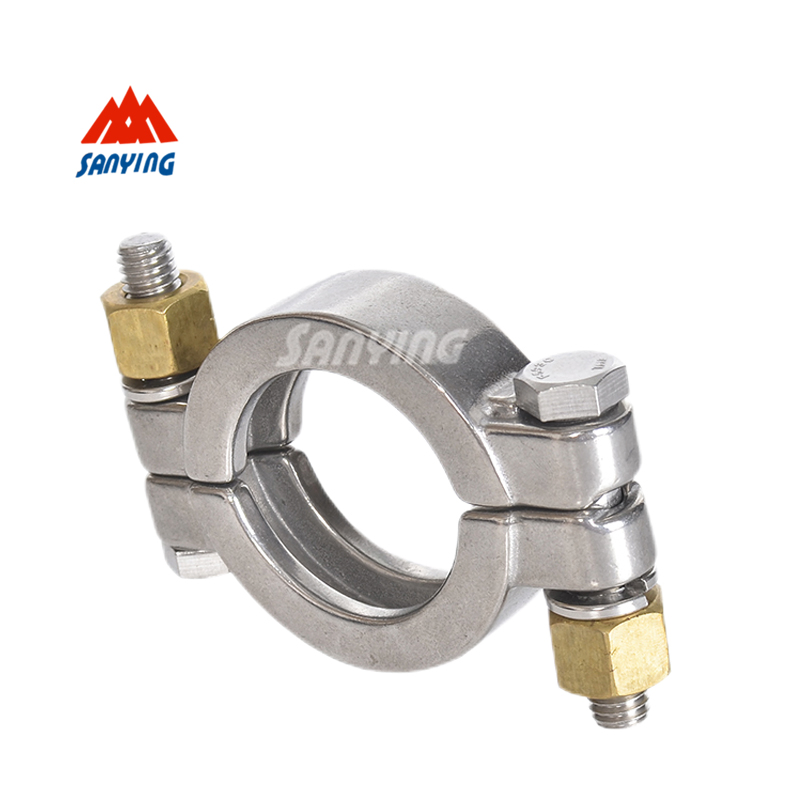 Customized Stainless Steel Heavy Tri Clover High Pressure Clamp Bolted with Copper Nut Fittings
