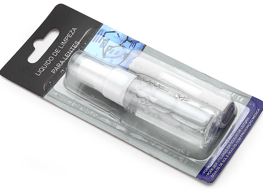 Sterilization Portable Eyeglasses Cleaner Spray Liquid Solution with Microfiber Cleaning Cloth