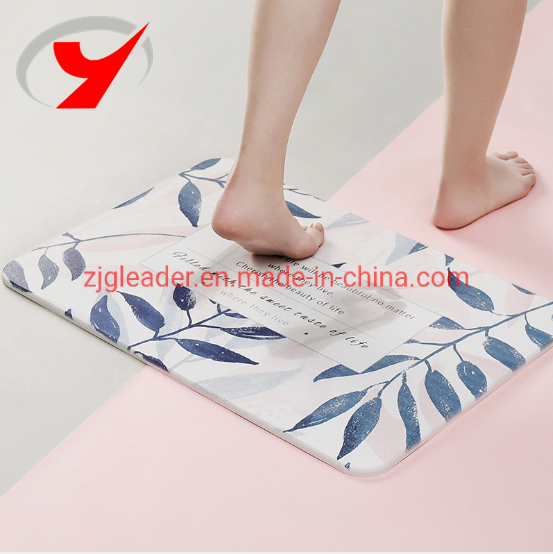 Custom Multiple Patterns Diatomite Bath Mat Strong Water Absorption Quick Drying Bathroom