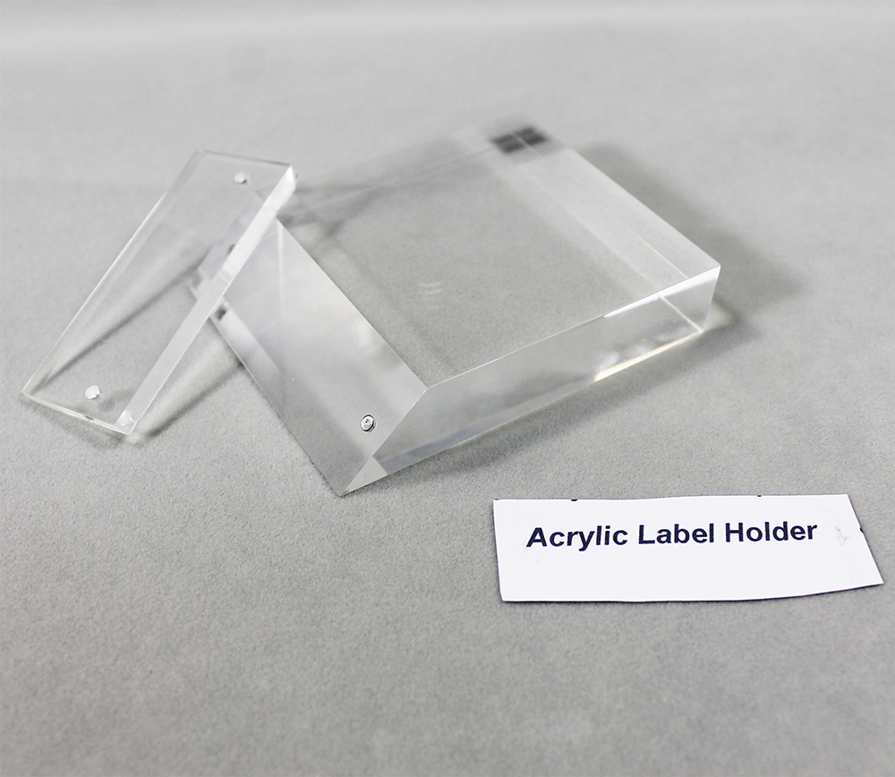 Custom Magnetic Acrylic Paperweight Sign Holder Company Name Logo Block