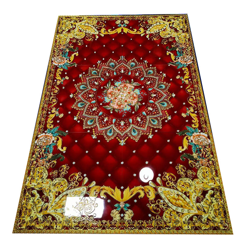 Factory Crystal Polish Porcelain Floor Tiles 1200X1800mm Living Room Muslim Syle Golden Ceramic Cheap Carpet Tiles for Sale