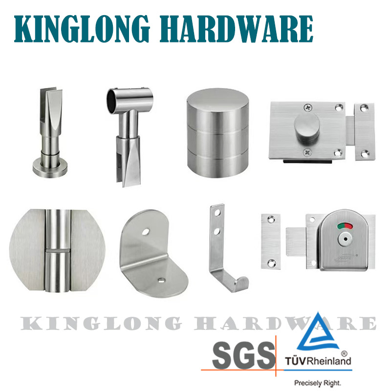 Stainless Steel 304/201 Bathroom Hardware Fitting Accessories Sanitary Ware Shower Partition Public Toilet Cubicle Accessory
