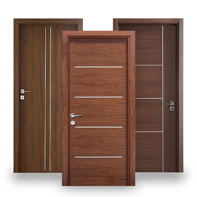 High Quality Melamine MDF Wood Door for Bedroom Hotel Room Villa Interior-Waterproof Prehung Modern Design Price