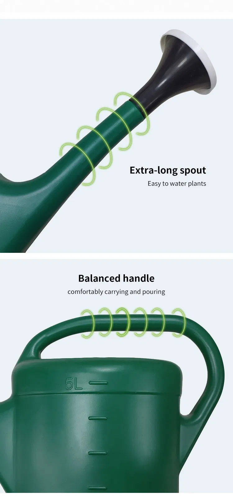 Plastic 5L Home Portable Plant Water Cans Plastic Watering Can