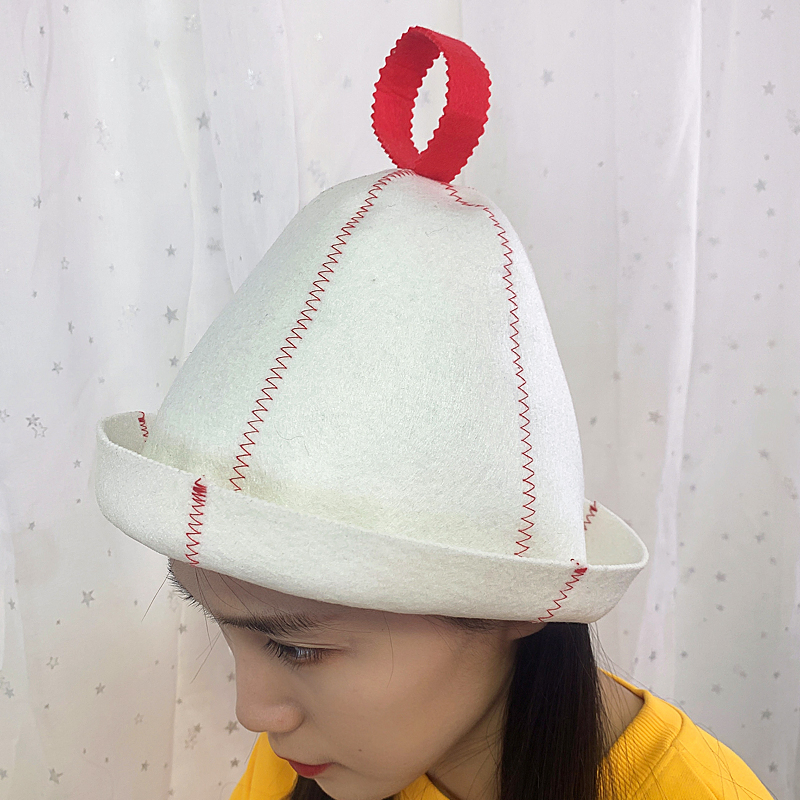 Durable Wool Felt Headwear for Sauna 2mm Thermal Protection, Hypoallergenic Design