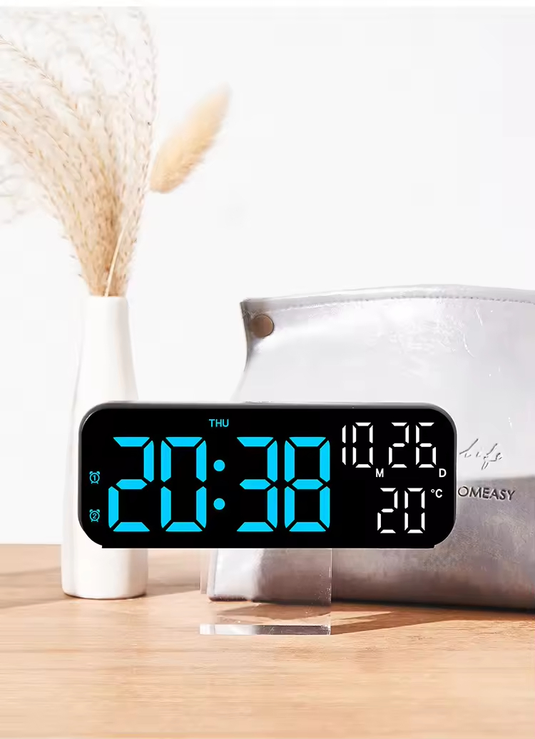 Wholesale New Multi-Functional LED Display Digital Wall Table Alarm Clock Brightness Adjustable with Timer Decorative Purpose