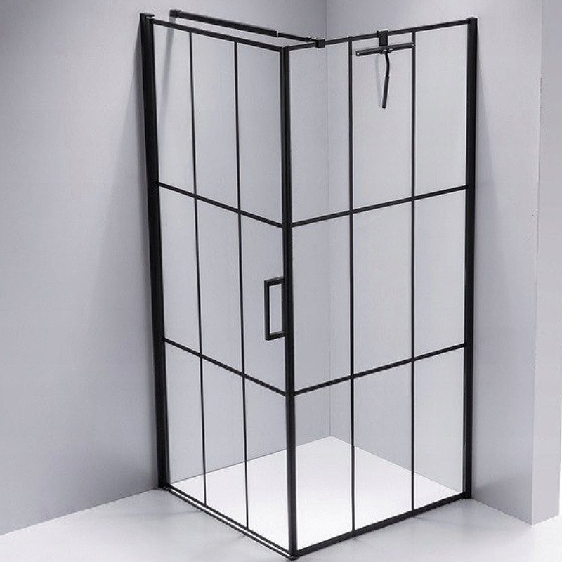OEM Factory Supply Alloy Custom Tempered Glass Black Frame Shower Rooms Enclosure