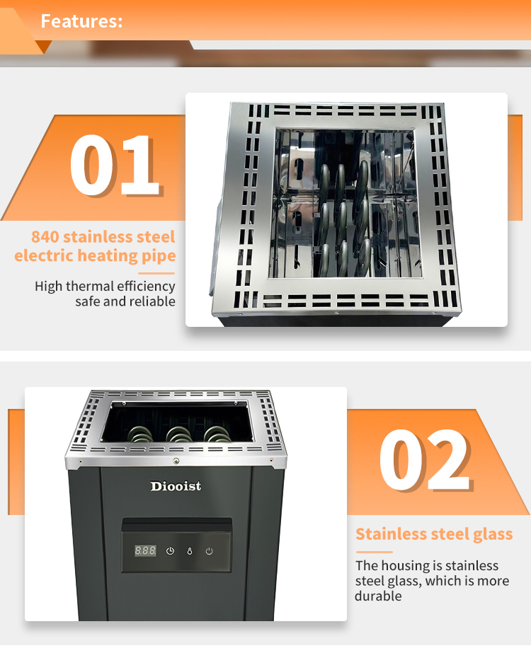 Электрическая печь для сауны DL 5.7 кВт с дисплеем