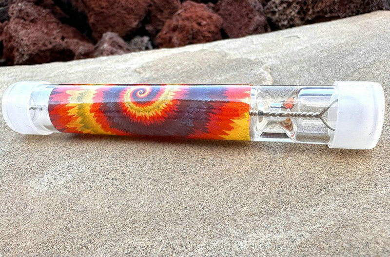 Tie Dye Glass One Hitter Pipe Dugout Taster Glass Chillum