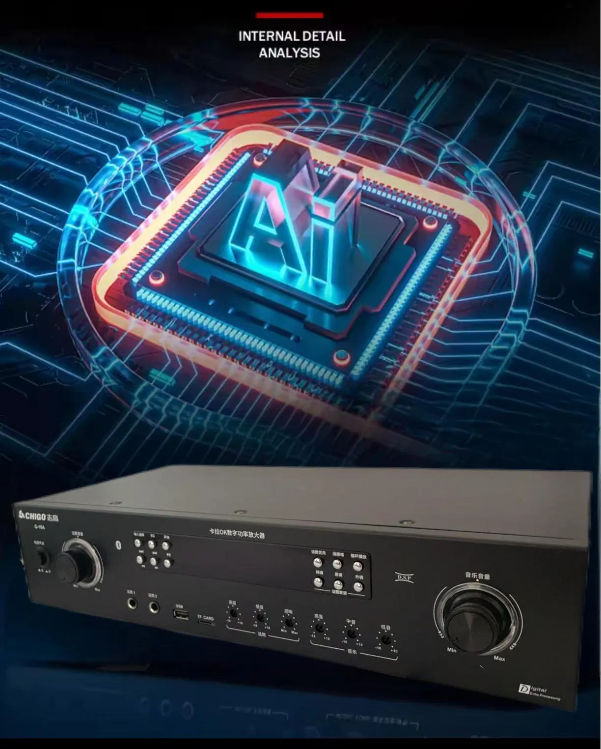 Professional Karaoke Home Power Amplifier with USB Professional KTV System for Home Theater & Karaoke