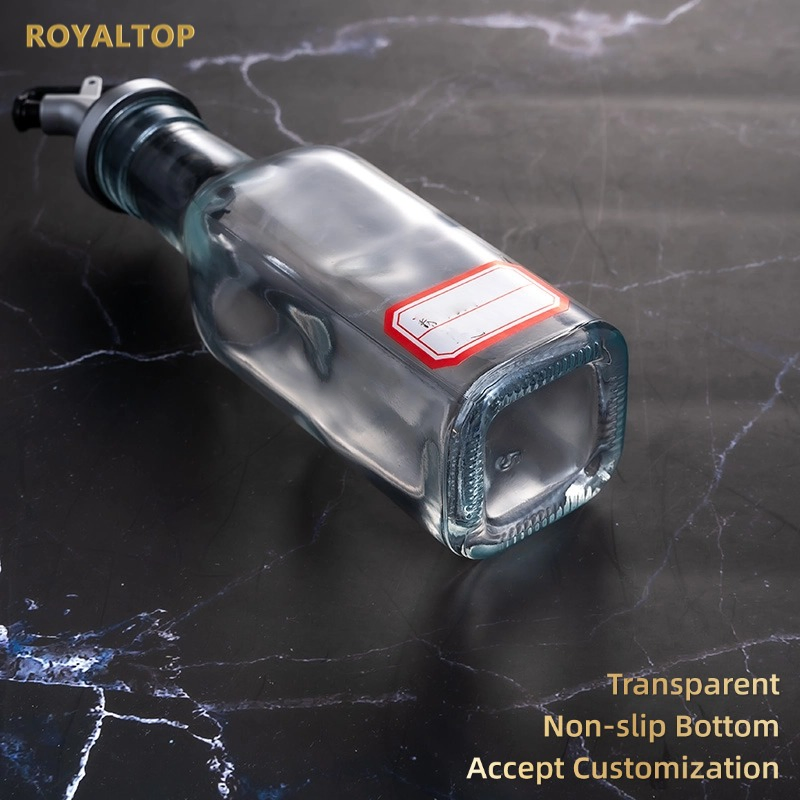 Home & Kitchen 150ml 250ml 500ml Square Glass Olive Oil Bottle Leak Proof Cooking Oil Dispenser for Salad Seasoning