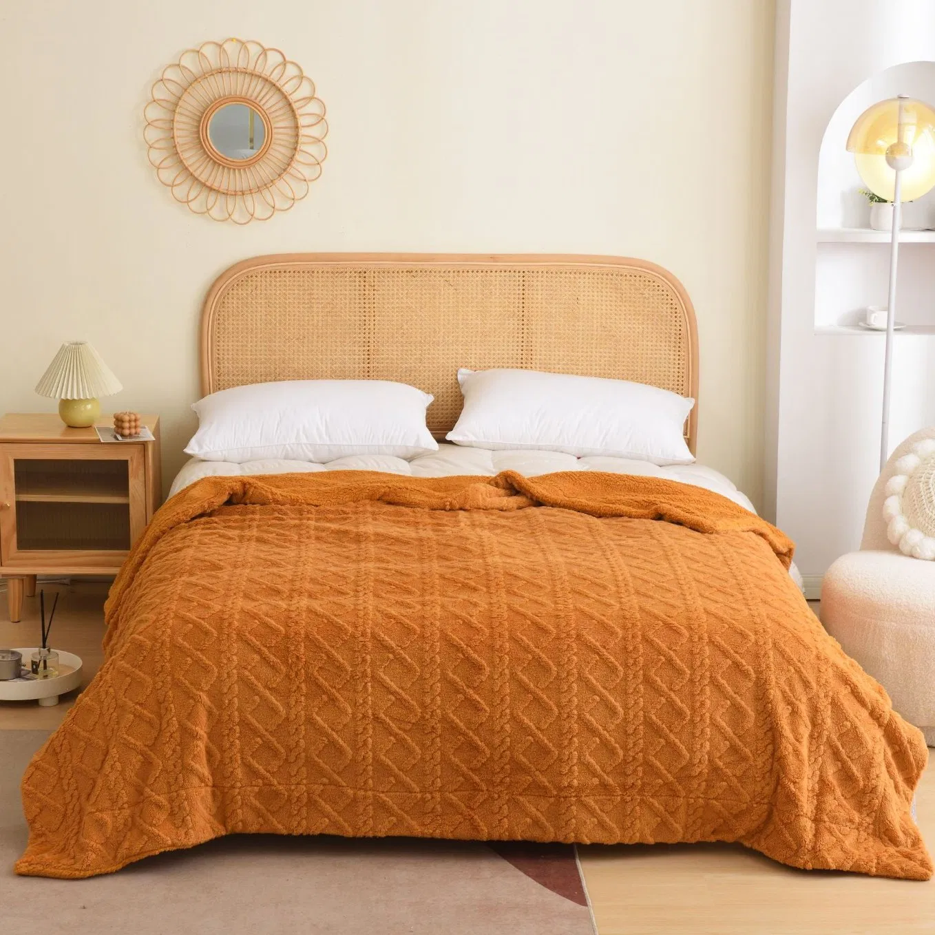 Air Conditioning Adult Spot Solid Color Taffeta Blanket Ab Double-Sided Velvet Blanket Thickened Warm Fleece Blanket