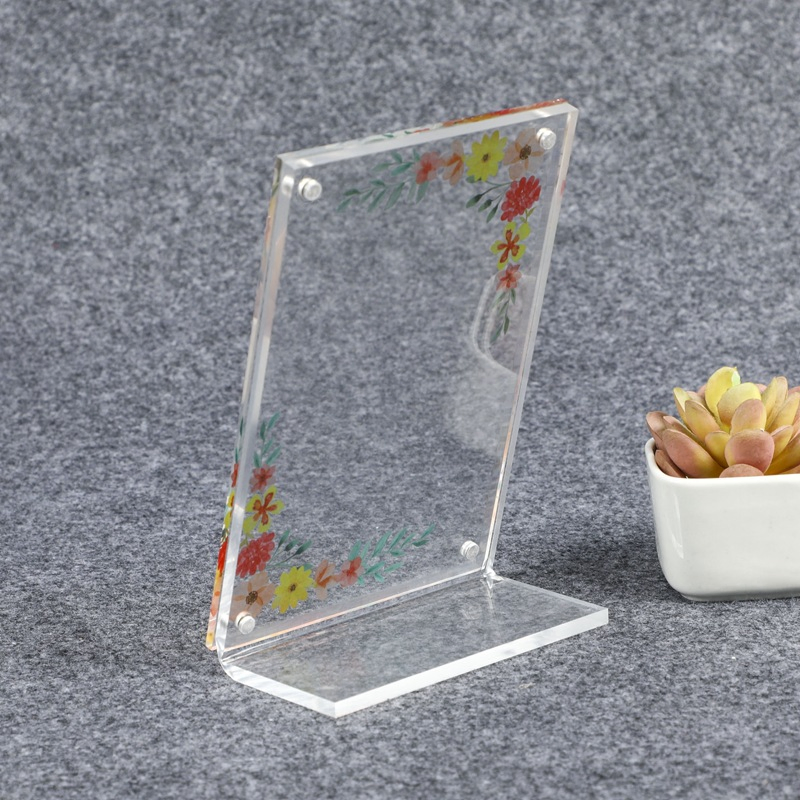 Creative Transparent Acrylic Ornament Stand Card L-Shaped Stand Sign Vertical Frame Bent Plastic Product