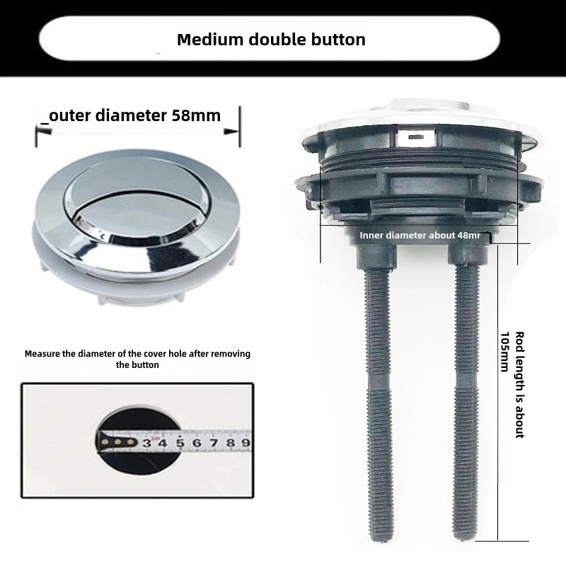 High Quality Stainless Steel 304 Square Dual Flush Toilet Button Accessories