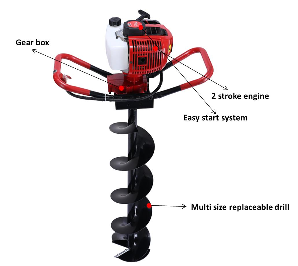 G-Carve House Garden Two Stroke 52cc Tree Planting Earth Hole Machine
