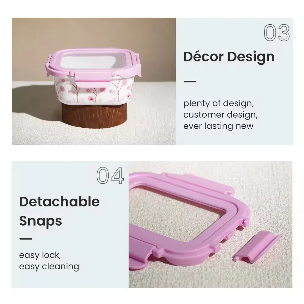 Durable Opal Glassware Storage Containers for Microwave and Freezer Home Use