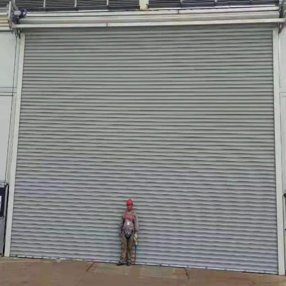 Exterior Electric Revolving Remote Control Metal or Aluminum Electric Security Overhead Garage Roller Shutter Steel Industrial Fireproof Rolling Doors