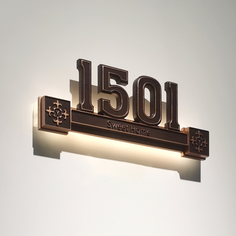 Personalized Brass Custom House Number / Name Road Plaques Outdoor Acrylic Door Sign