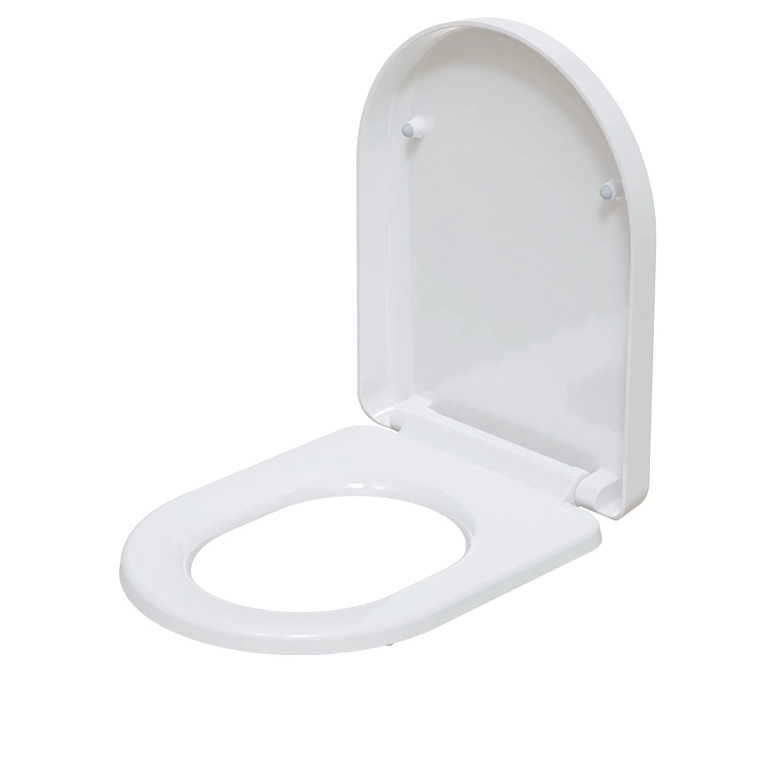 Modern Bathroom D Shape White UF Slow Down Toilet Seat Cover