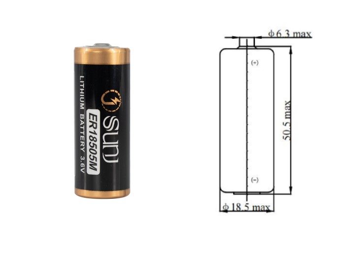 Литиевая батарея ER18505M 3.6V 3500mAh