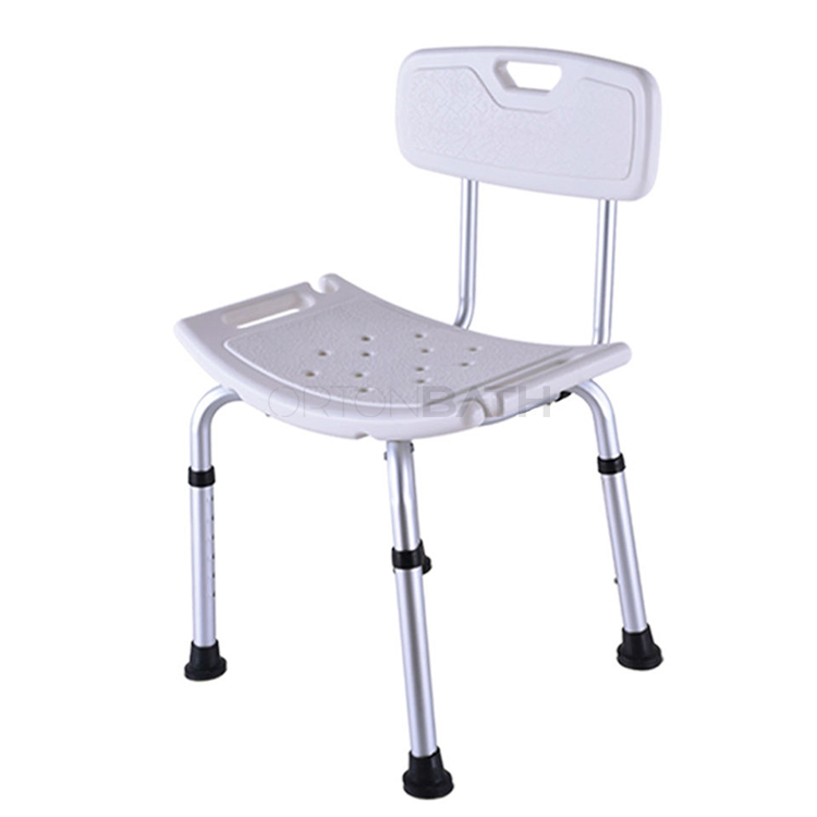 Ortonbath Aluminum Medical Adjustable Shower Seat Chair Bench Bath Stool Shower Seat with Bracket