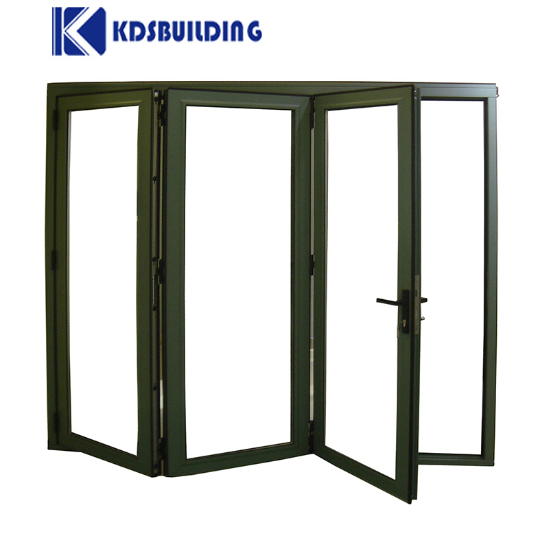 Modern High Design Double Glass Bi Fold Sliding Exterior Main Entrance Patio Aluminum Folding Door