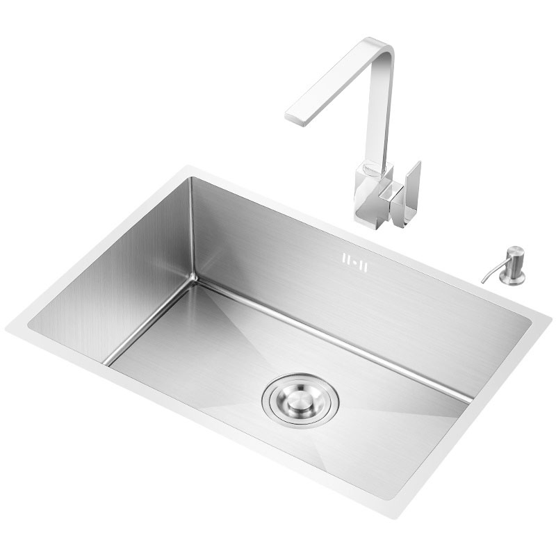 SUS304 Nano Embedded Wash Basin Single Bowl Stainless Steel Undermount Kitchen Handmade Sink