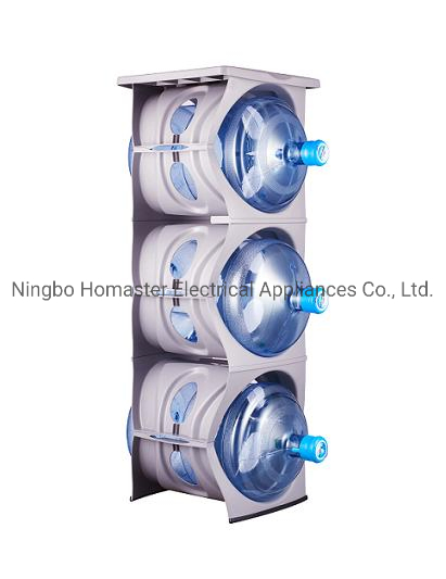 Promotion in Aug. Plastic Three Layers Water Bottle Rack Cradle with Shelf for Gallon Water Bottle (HBR-3S)