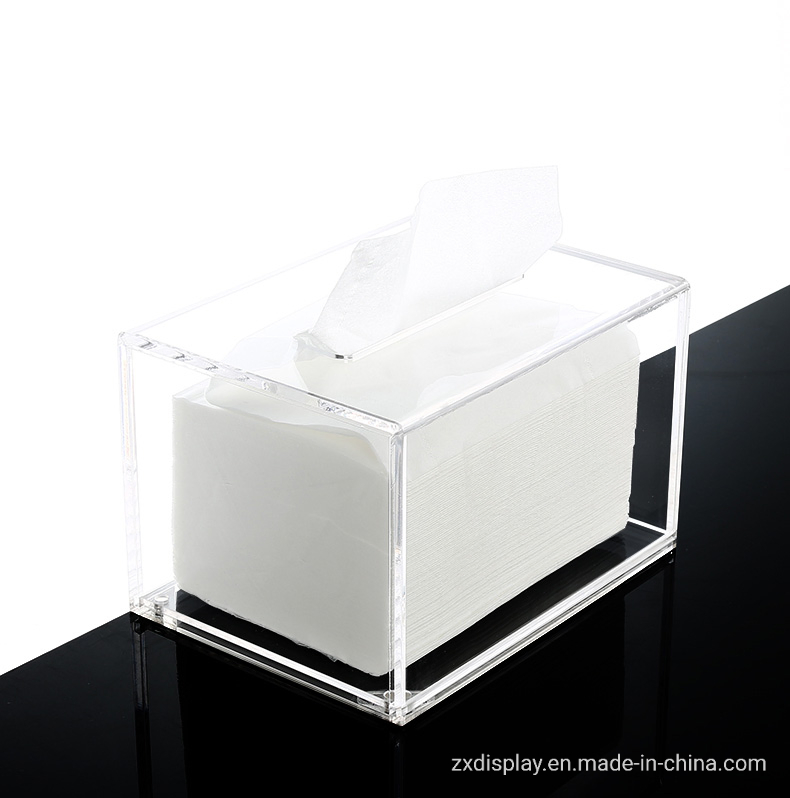 European Transparent Acrylic Car Tissue Box Holders with Sliding Bottom