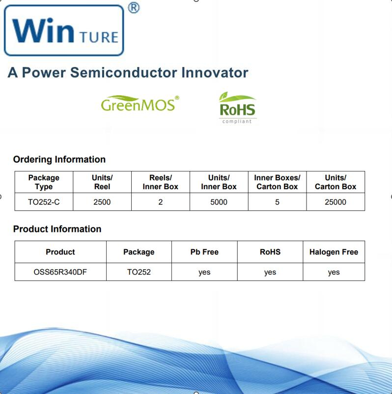 Easy to Design in Perfect Replacement for The Gallium Nitride (GaN) Device in High Frequency Operations Super Si Oss65r340FF To220f Semiconductor