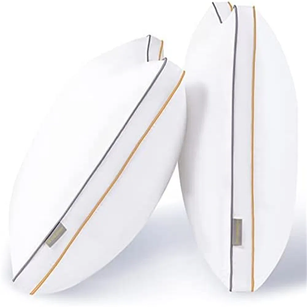 White Down Alternative Microfiber Hotel Bed Pillow with 2" Gusset Soft Microfiber Insert